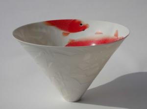 Bambou blanc et poissons rouges 5 