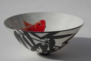 Bambou noir et poissons rougesI 9 